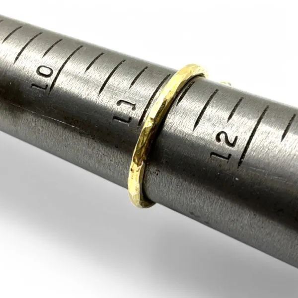 Stackable Sterling Silver Gold-Tone Uncut Green Stone Ring Size 11