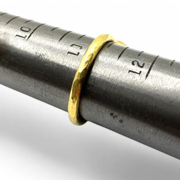 Stackable Sterling Silver Gold-Tone Green-Striped Stone Ring Size 11