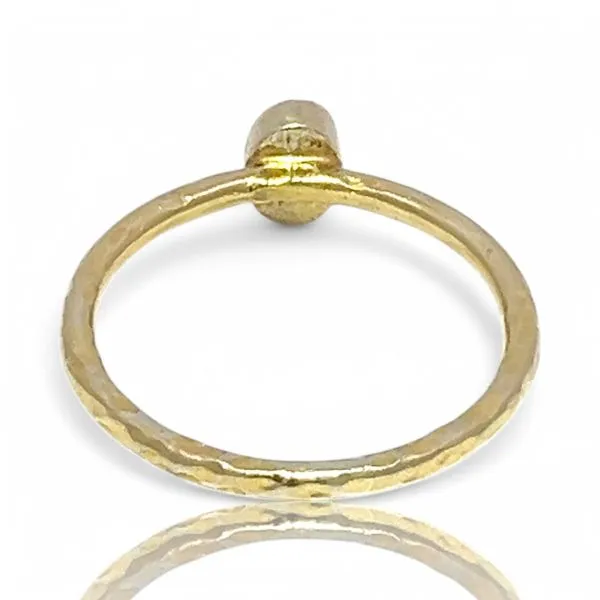 Stackable Sterling Silver Gold-Tone Yellow-Green Stone Ring Size 11