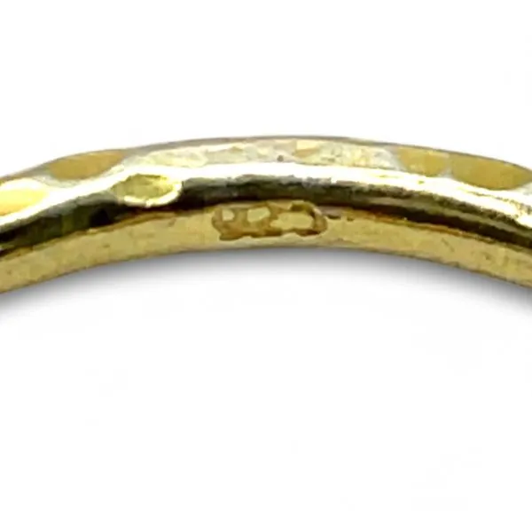 Stackable Sterling Silver Gold-Tone Yellow-Green Stone Ring Size 11