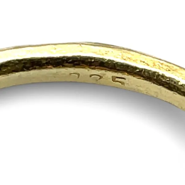 Stackable Sterling Silver Gold-Tone Brown Stone Ring Size 11