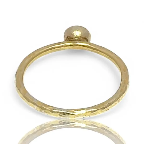 Stackable Sterling Silver Gold-Tone Green Stone Ring Size 11