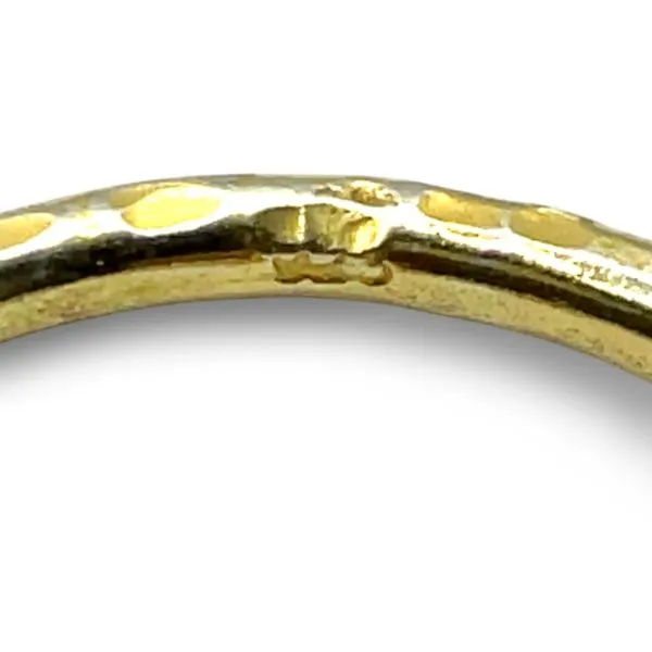 Stackable Sterling Silver Gold-Tone Green Stone Ring Size 11