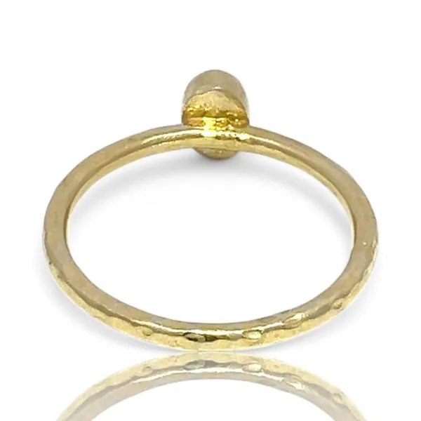 Stackable Sterling Silver Gold-Tone Oval Red Stone Ring Size 11