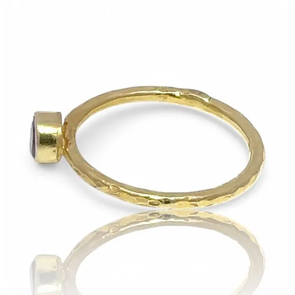 Stackable Sterling Silver Gold-Tone Purple Stone Ring Size 11.5