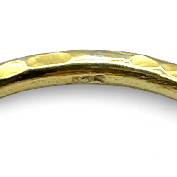 Stackable Sterling Silver Gold-Tone White Stone Ring Size 11