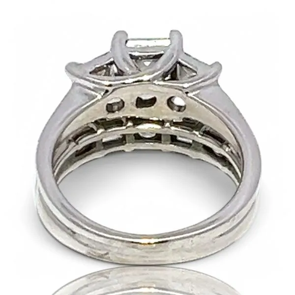 14k White Gold 1.33ctw Princess Cut Diamond Wedding Set Size 4.25