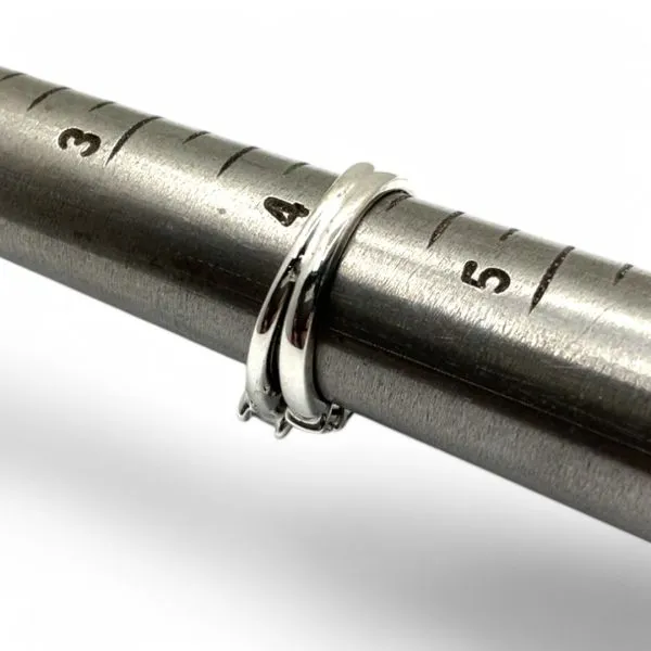 14k White Gold 1.33ctw Princess Cut Diamond Wedding Set Size 4.25