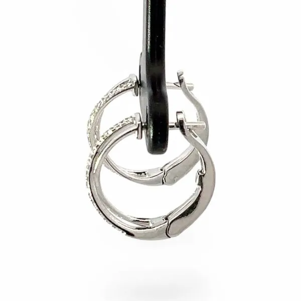 14k White Gold 1/5ctw Lab Grown Brilliant Cut Diamond Hoop Earrings