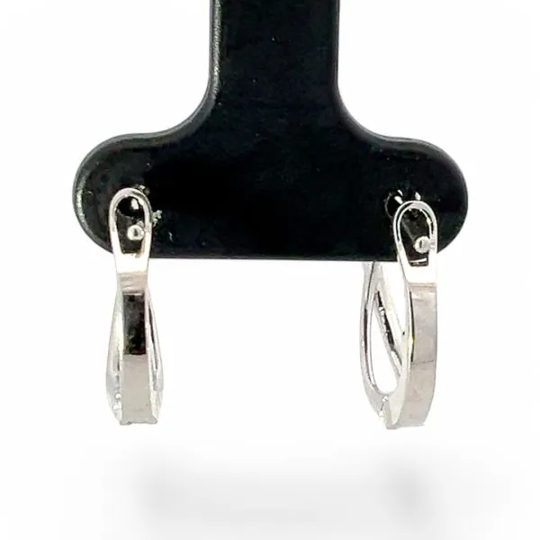 14k White Gold 1/5ctw Lab Grown Brilliant Cut Diamond Hoop Earrings