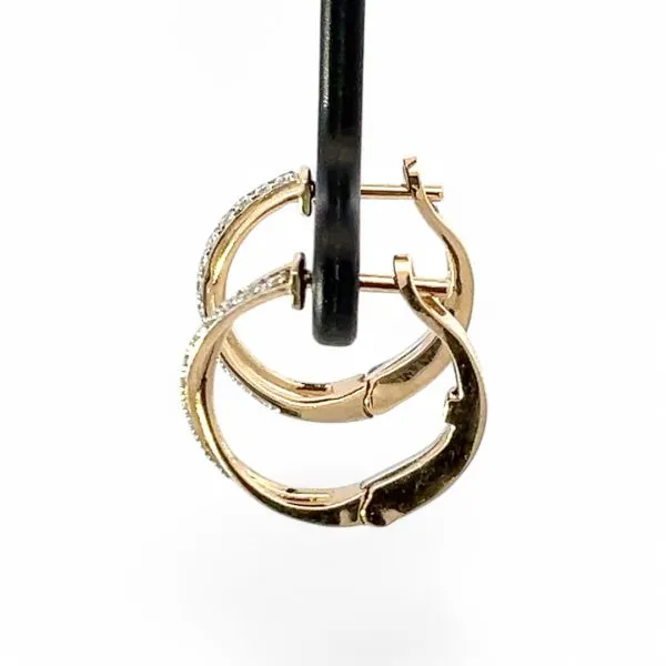 14k Yellow Gold 1/5ctw Lab Grown Brilliant Cut Diamond Hoop Earrings