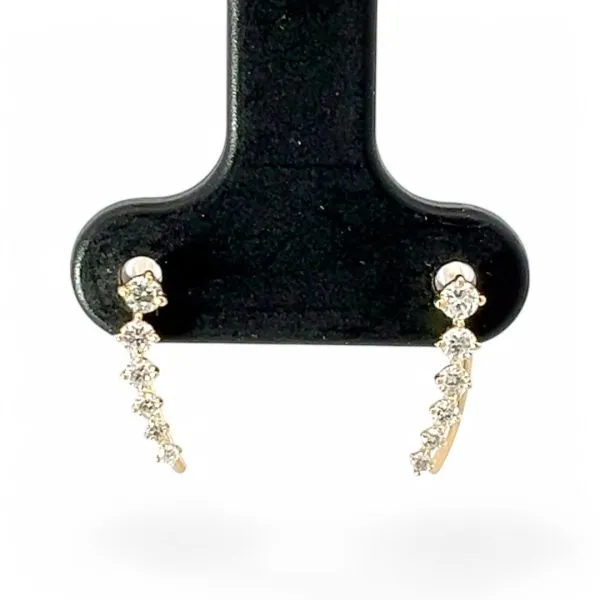 14k Yellow Gold 1/5ctw Lab Grown Brilliant Cut Diamond Earrings