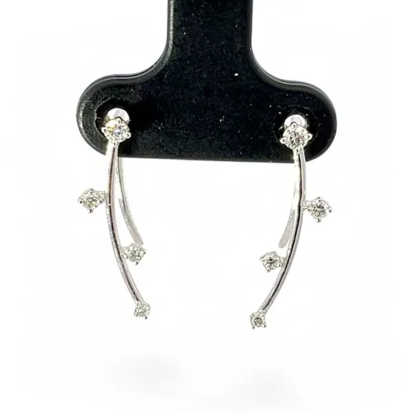 14k White Gold 1/5ctw Lab Grown Brilliant Cut Diamond Earrings