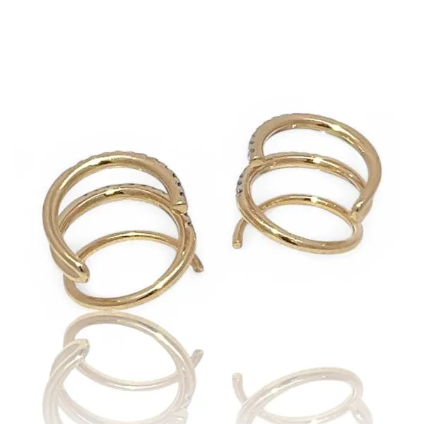 14k Yellow Gold 2/5ctw Lab Grown Brilliant Cut Diamond Cuff Earrings