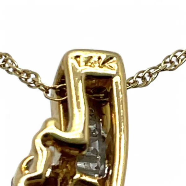 14k Yellow Gold 1/2ctw Diamond Pendant w/ 18 Inch Cable Rope Chain