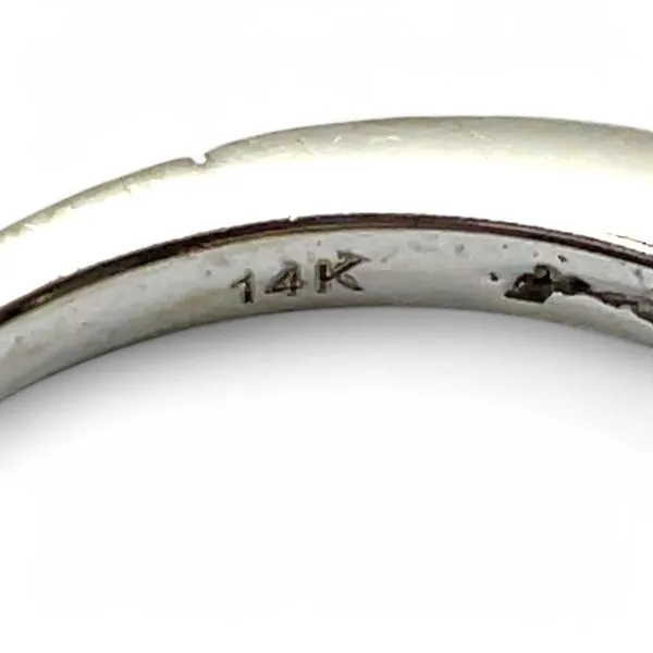 14k White Gold 1/5ctw Brilliant Cut Diamond Wedding Band Size 5