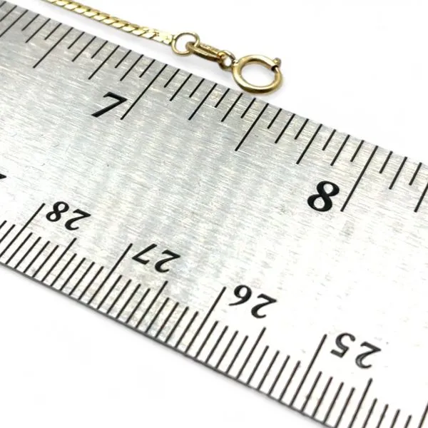 14k Yellow Gold 1.3mm Wide Herringbone Bracelet 7.5 Inches Long