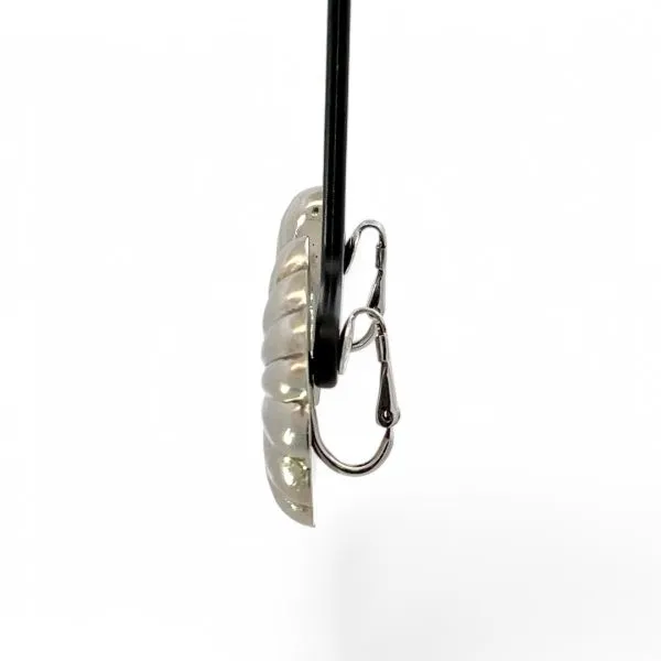 Sterling Silver Shell-Shaped Hollow Clip-On Earrings