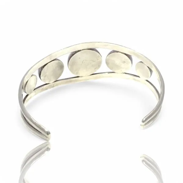 axco Sterling Silver Beaded Cuff Bracelet Made in Mexico