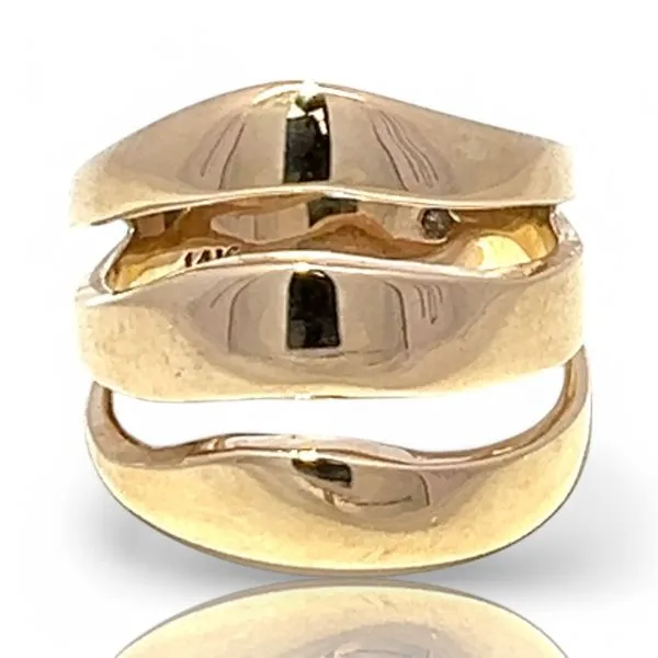 14k Yellow Gold Triple Band Style Ring Size 6.25