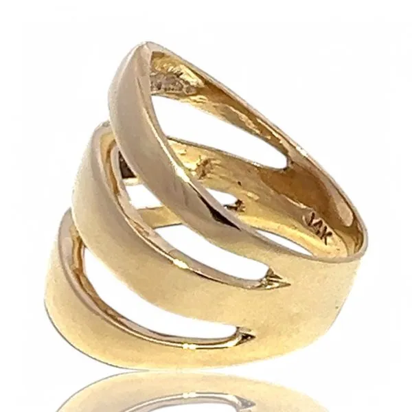 14k Yellow Gold Triple Band Style Ring Size 6.25