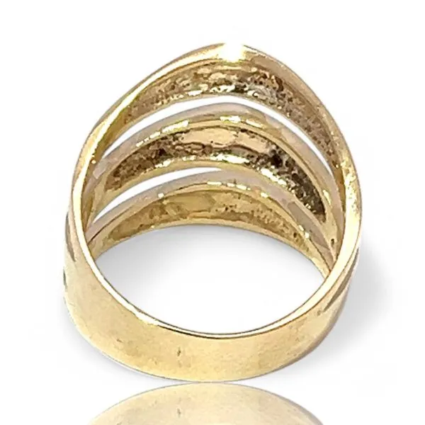 14k Yellow Gold Triple Band Style Ring Size 6.25