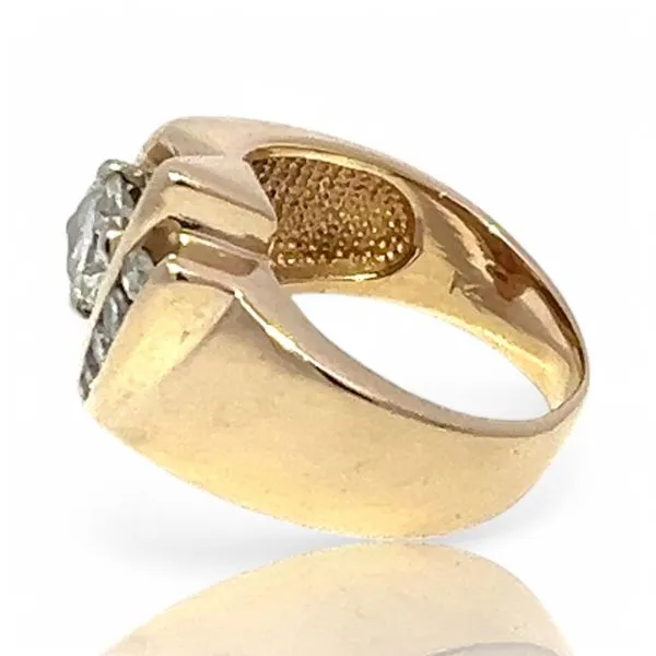 14k Yellow Gold 3/4ct Brilliant Cut Center Diamond Ring Size 6