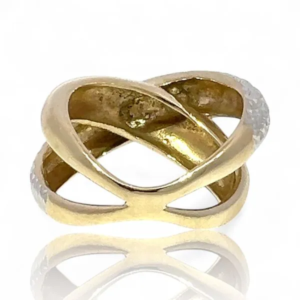 14k Yellow and White Gold Two-Tone Intertwining Ring Size 6