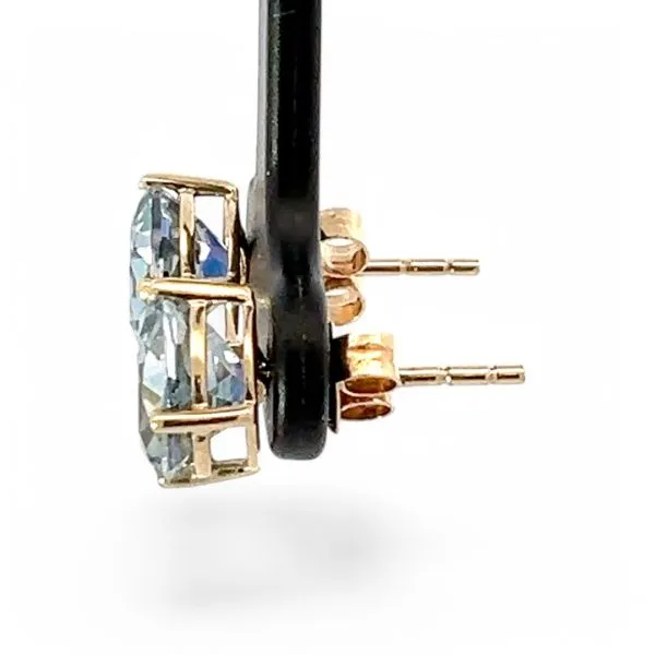 14k Yellow Gold Mystic Topaz Stud Earrings with Butterfly Backs