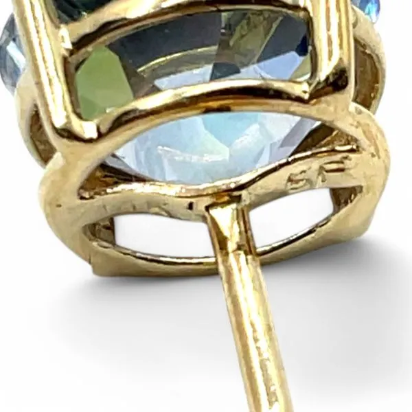 14k Yellow Gold Mystic Topaz Stud Earrings with Butterfly Backs