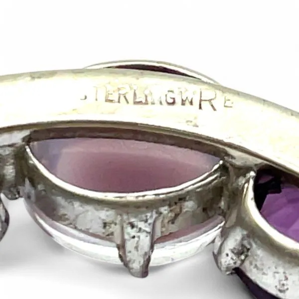 Sterling Silver Purple Stone Brooch