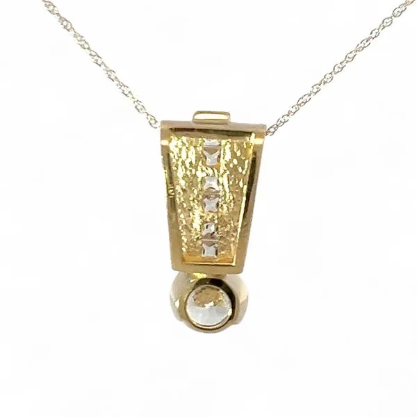 14k Yellow Gold Sparkling Cubic Zirconia Slide Pendant 18in