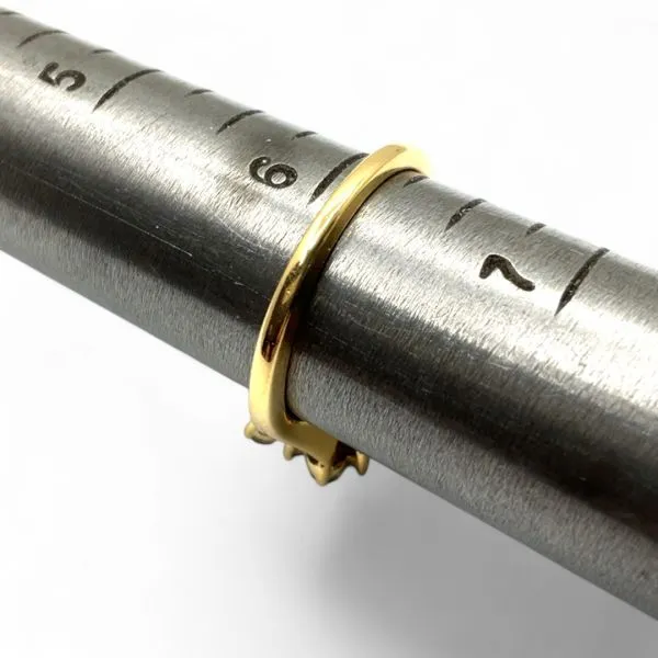 Jabel 18k Yellow Gold Green Stone and 1/3ctw VS2 Diamond Ring Size 6