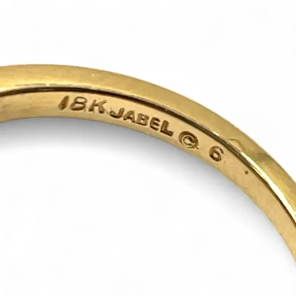 Jabel 18k Yellow Gold Green Stone and 1/3ctw VS2 Diamond Ring Size 6