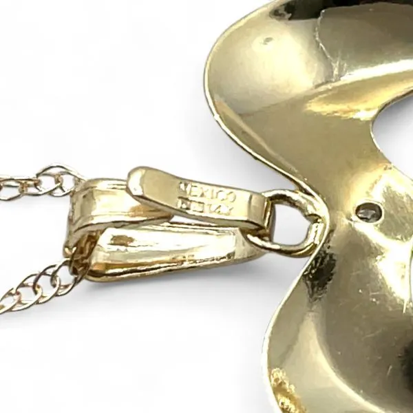 14k Yellow Gold Heart-Shaped Red Garnet and Diamond Heart Pendant