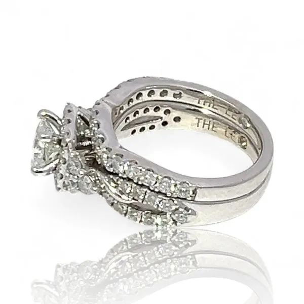 Leo Diamond 14k White Gold 1.48ctw Diamond Engagement Ring Size 4.5