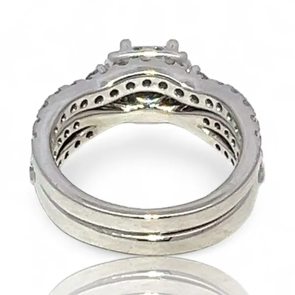 Leo Diamond 14k White Gold 1.48ctw Diamond Engagement Ring Size 4.5