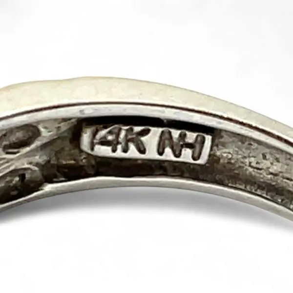 14k White Gold Pale Purplish Pink Kunzite and Diamond Ring Size 7