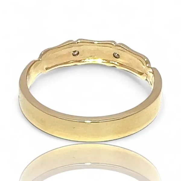 14k Yellow Gold Pave Set VS2 Clarity Diamond Wedding Band Size 10