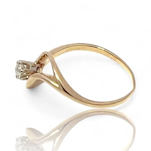 14k Yellow Gold 1/6ct VS2 G-H Brilliant Cut Diamond Ring Size 7.5