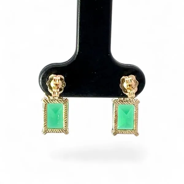 Coleman Co. Black Hills Gold 10k Tri-Color Gold Green Stone Earrings