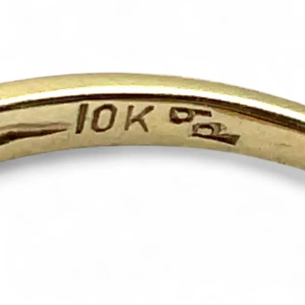 10k Yellow Gold Marquise Ruby and 1/10ctw Diamond Ring Size 9.5