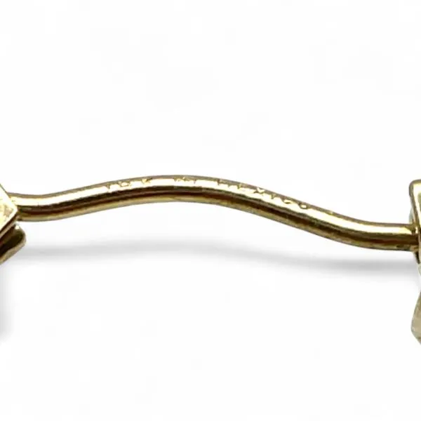 14k Yellow Gold Cubic Zirconia 24mm Hoop Earrings with Hinged Backs