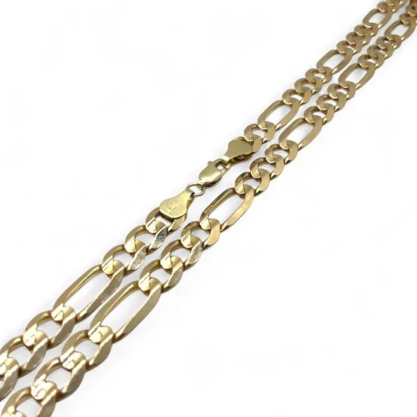 14k Yellow Gold 7.0mm Figaro Link Chain with Lobster Clasp 20in