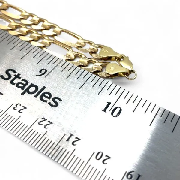 14k Yellow Gold 7.0mm Figaro Link Chain with Lobster Clasp 20in