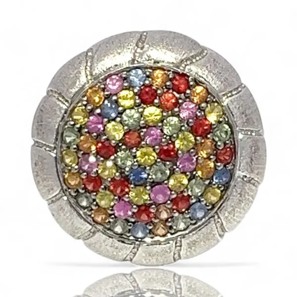 Sterling Silver Multi-Colored Cubic Zirconia Ring Size 6