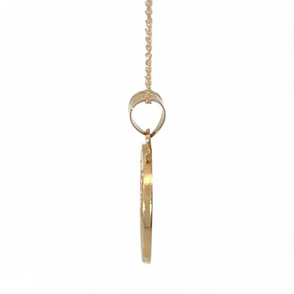 14k Yellow Gold Virgin Mary Hollow Pendant 18in