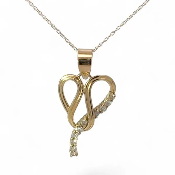 14k Yellow Gold 1/4ctw Brilliant Cut Diamond Pendant 18in