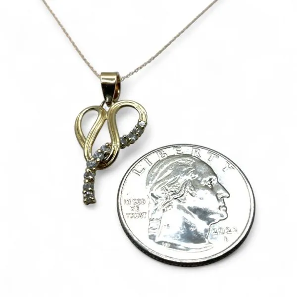 14k Yellow Gold 1/4ctw Brilliant Cut Diamond Pendant 18in