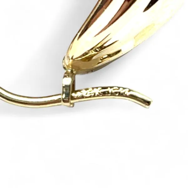 14k Yellow Gold 19.6mm Hoop Earrings with Hinged Backs